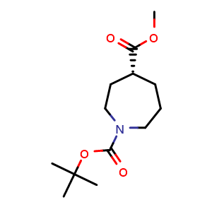 Chemical structure of O1-tert-butyl O4-methyl (4R)-azepane-1,4-dicarboxylate , CAS 2199282-06-7, AChemBlock AD285013