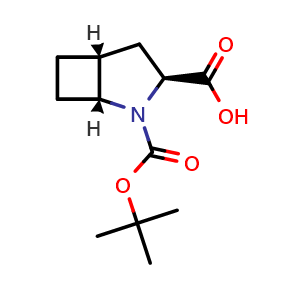 Chemical structure of (1R,3S,5R)-2-tert-butoxycarbonyl-2-azabicyclo[3.2.0]heptane-3-carboxylic acid , CAS 2797238-22-1, AChemBlock AD285014