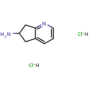 Chemical structure of 6,7-Dihydro-5H-cyclopenta[b]pyridin-6-amine dihydrochloride , CAS 1355328-35-6, AChemBlock AD285018