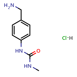Chemical structure of 1-[4-(Aminomethyl)phenyl]-3-methyl-urea hydrochloride , CAS 903556-25-2, AChemBlock AD285020