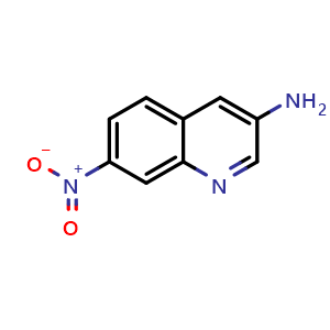 Chemical structure of 7-Nitroquinolin-3-amine , CAS 1807542-89-7, AChemBlock AD285024