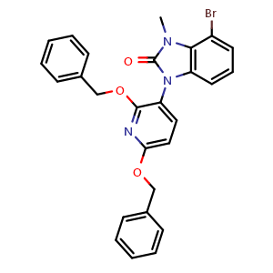 Chemical structure of 4-bromo-1-[(2,6-dibenzyloxy-3-pyridyl)-3-methyl-benzimidazol]-2-one , CAS 2655646-56-1, AChemBlock AD285027