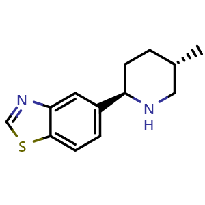 Chemical structure of 5-[(2R,5S)-5-methyl-2-piperidyl]-1,3-benzothiazole , CAS 2760268-02-6, AChemBlock AD285044