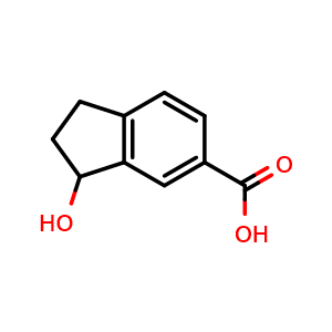 Chemical structure of 3-Hydroxyindane-5-carboxylic acid , CAS 1525120-73-3, AChemBlock AD285045