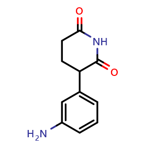 Chemical structure of 3-(3-Aminophenyl)piperidine-2,6-dione , CAS 1512414-62-8, AChemBlock AD285047