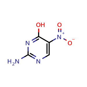 Chemical structure of 2-amino-5-nitropyrimidin-4-ol , CAS 7254-29-7, AChemBlock AD285058
