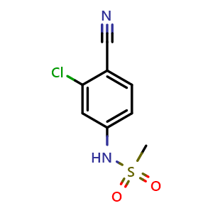 Chemical structure of N-(3-chloro-4-cyanophenyl)methanesulfonamide , CAS 53313-04-5, AChemBlock AD285060