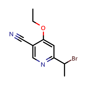 Chemical structure of 6-(1-Bromoethyl)-4-ethoxynicotinonitrile , CAS 2603581-64-0, AChemBlock AD285079