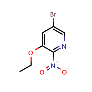 Chemical structure of 5-bromo-3-ethoxy-2-nitropyridine , CAS 1807233-91-5, AChemBlock AD285089
