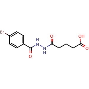 Chemical structure of 5-(2-(4-bromobenzoyl)hydrazineyl)-5-oxopentanoic acid , CAS 247044-51-5, AChemBlock AD285097