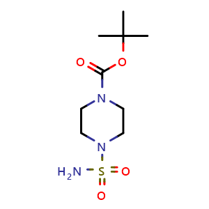 Chemical structure of tert-butyl 4-sulfamoylpiperazine-1-carboxylate , CAS 610799-03-6, AChemBlock AD285104