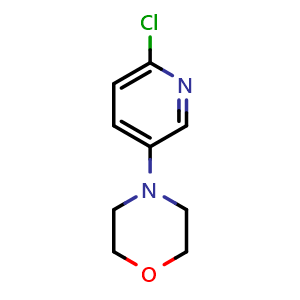 Chemical structure of 4-(6-chloropyridin-3-yl)morpholine , CAS 633283-57-5, AChemBlock AD285108