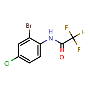 Chemical structure of N-(2-bromo-4-chlorophenyl)-2,2,2-trifluoroacetamide , CAS 540522-60-9, AChemBlock AD285114