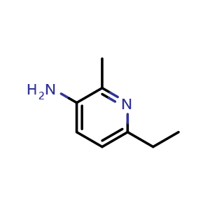 Chemical structure of 6-ethyl-2-methylpyridin-3-amine , CAS 1851625-95-0, AChemBlock AD285134