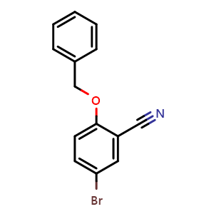 Chemical structure of 2-(benzyloxy)-5-bromobenzonitrile , CAS 835898-37-8, AChemBlock AD285135