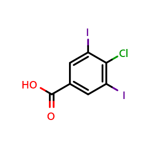 Chemical structure of 4-chloro-3,5-diiodobenzoic acid , CAS 41252-93-1, AChemBlock AD285141