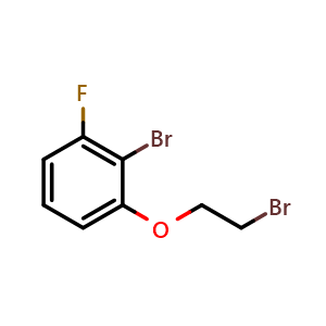 Chemical structure of 2-bromo-1-(2-bromoethoxy)-3-fluorobenzene , CAS 1632262-09-9, AChemBlock AD285142