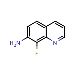 Chemical structure of 8-fluoroquinolin-7-amine , CAS 2828438-93-1, AChemBlock AD285144