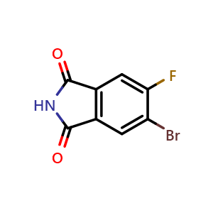 Chemical structure of 5-bromo-6-fluoroisoindoline-1,3-dione , CAS 1821248-32-1, AChemBlock AD285158