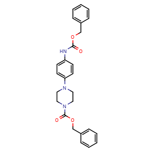 Chemical structure of benzyl 4-(4-(((benzyloxy)carbonyl)amino)phenyl)piperazine-1-carboxylate , CAS 790273-34-6, AChemBlock AD285159