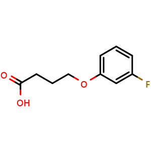Chemical structure of 4-(3-fluorophenoxy)butanoic acid , CAS 87411-27-6, AChemBlock AD285207