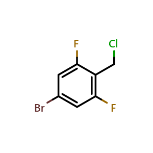 Chemical structure of 5-bromo-2-(chloromethyl)-1,3-difluorobenzene , CAS 175589-02-3, AChemBlock AD285218