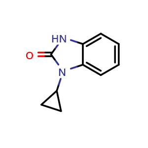 Chemical structure of 1-cyclopropyl-1,3-dihydro-2H-benzo[d]imidazol-2-one , CAS 202859-73-2, AChemBlock AD285224