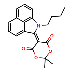 Chemical structure of 5-(1-Butylbenz[cd]indol-2(1H)-ylidene)-2,2-dimethyl-1,3-dioxane-4,6-dione , CAS 1151666-45-3, AChemBlock AD285234