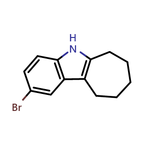 Chemical structure of 2-bromo-5,6,7,8,9,10-hexahydrocyclohepta[b]indole , CAS 109160-55-6, AChemBlock AD285236