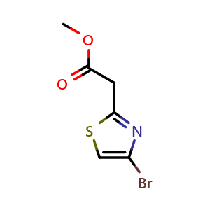 Chemical structure of Methyl 2-(4-bromothiazol-2-yl)acetate , CAS 1824265-55-5, AChemBlock AD285245