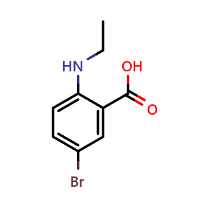 Chemical structure of 5-Bromo-2-(ethylamino)benzoic acid , CAS 82762-56-9, AChemBlock AD285247