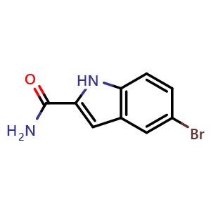Chemical structure of 5-Bromo-1h-indole-2-carboxamide , CAS 877371-97-6, AChemBlock AD285250