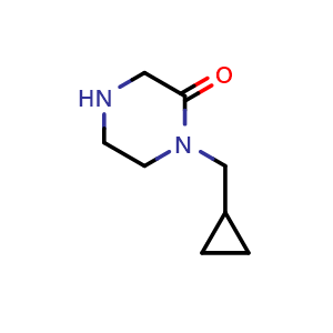 Chemical structure of 1-(Cyclopropylmethyl)piperazin-2-one , CAS 148336-01-0, AChemBlock AD285255