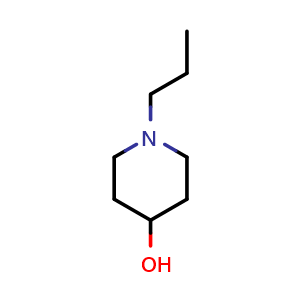 Chemical structure of 1-Propylpiperidin-4-ol , CAS 105409-83-4, AChemBlock AD285266
