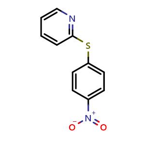 Chemical structure of 2-((4-Nitrophenyl)thio)pyridine , CAS 73322-01-7, AChemBlock AD285267