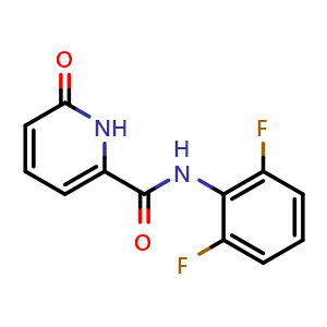 Chemical structure of N-(2,6-difluorophenyl)-6-oxo-1H-pyridine-2-carboxamide , CAS 1982260-20-7, AChemBlock AD285269