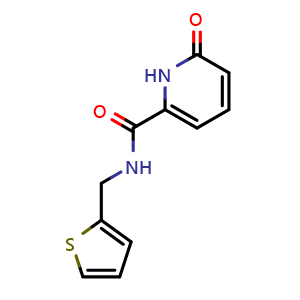 Chemical structure of 6-oxo-N-(thiophen-2-ylmethyl)-1H-pyridine-2-carboxamide , CAS 1702801-86-2, AChemBlock AD285272