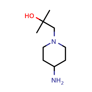 Chemical structure of 1-(4-Aminopiperidin-1-yl)-2-methylpropan-2-ol , CAS 1114856-12-0, AChemBlock AD285277