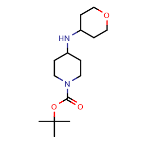Chemical structure of tert-Butyl 4-((tetrahydro-2H-pyran-4-yl)amino)piperidine-1-carboxylate , CAS 710977-70-1, AChemBlock AD285279