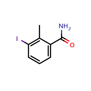 Chemical structure of 3-Iodo-2-methylbenzamide , CAS 52107-88-7, AChemBlock AD285281