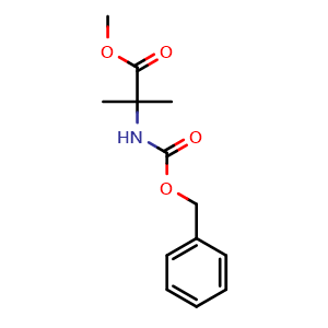 Chemical structure of Methyl 2-(benzyloxycarbonylamino)-2-methylpropanoate , CAS 172992-10-8, AChemBlock AD285282