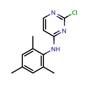 Chemical structure of 2-Chloro-N-mesitylpyrimidin-4-amine , CAS 244768-44-3, AChemBlock AD285285