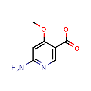 Chemical structure of 6-Amino-4-methoxynicotinic acid , CAS 1060805-18-6, AChemBlock AD285287