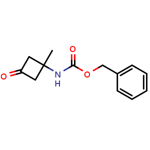 Chemical structure of Benzyl (1-methyl-3-oxocyclobutyl)carbamate , CAS 1428776-44-6, AChemBlock AD285288