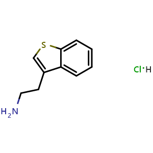 Chemical structure of 2-(Benzo[b]thiophen-3-yl)ethanamine hydrochloride , CAS 19985-71-8, AChemBlock AD285294