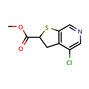 Chemical structure of Methyl 4-chloro-2,3-dihydrothieno[2,3-c]pyridine-2-carboxylate , CAS 2718106-46-6, AChemBlock AD285299