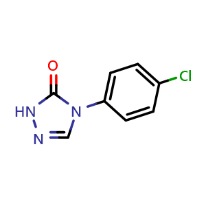 Chemical structure of 4-(4-Chlorophenyl)-1H-1,2,4-triazol-5(4H)-one , CAS 5097-86-9, AChemBlock AD285302