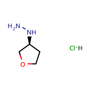 Chemical structure of (S)-(tetrahydrofuran-3-yl)hydrazine hydrochloride , CAS 1364632-45-0, AChemBlock AD285308