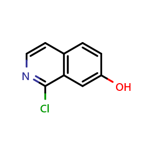 Chemical structure of 1-Chloroisoquinolin-7-ol , CAS 168003-06-3, AChemBlock AD285309
