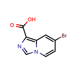 Chemical structure of 7-bromoimidazo[1,5-a]pyridine-1-carboxylic acid , CAS 1379306-59-8, AChemBlock AD285312